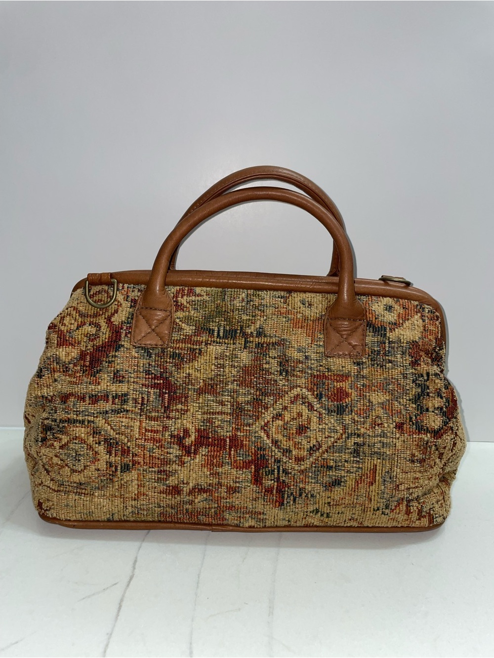 HOBO International Multicolor Tapestry 
 Brown Leather Trim Women’s Handbag
